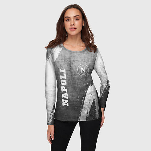 Женский лонгслив Napoli - grey gradient вертикально / 3D-принт – фото 3