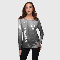 Лонгслив женский Destiny - grey gradient вертикально, цвет: 3D-принт — фото 2