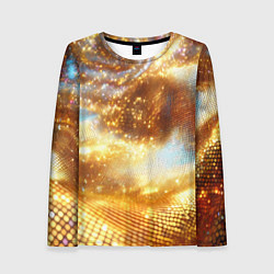 Лонгслив женский Блестящая золотая текстура, цвет: 3D-принт