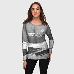 Лонгслив женский Disturbed - grey gradient посередине, цвет: 3D-принт — фото 2