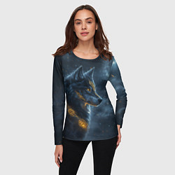 Лонгслив женский Волк фэнтези стиль, цвет: 3D-принт — фото 2