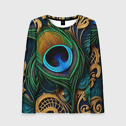 Женский лонгслив Узоры и перья павлина