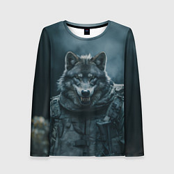 Лонгслив женский Солдат волк, цвет: 3D-принт