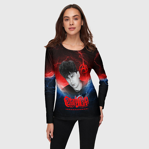 Женский лонгслив Сектор газа Юрий Хой / 3D-принт – фото 3