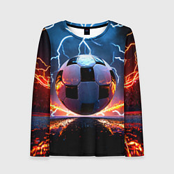 Лонгслив женский Футбольный мяч в молниях, цвет: 3D-принт