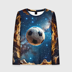 Лонгслив женский Футбольный мяч в космосе, цвет: 3D-принт
