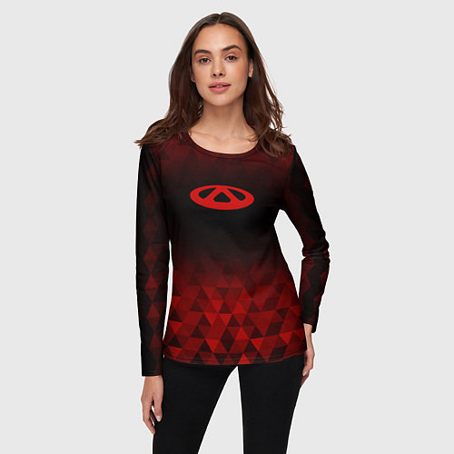Женский лонгслив Chery red poly / 3D-принт – фото 3