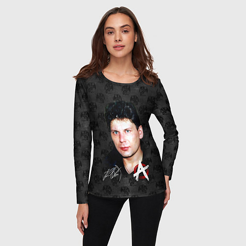 Женский лонгслив Юрий Хой из Сектор газа / 3D-принт – фото 3