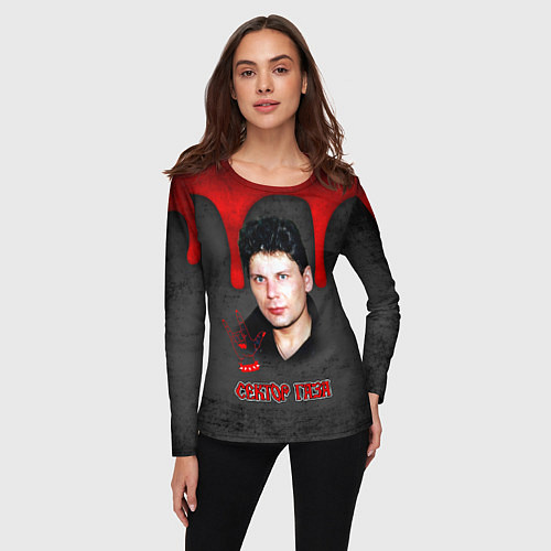 Женский лонгслив Сектор газа - рок жив / 3D-принт – фото 3