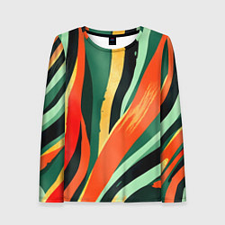 Лонгслив женский Тропическая жаркая абстракция, цвет: 3D-принт