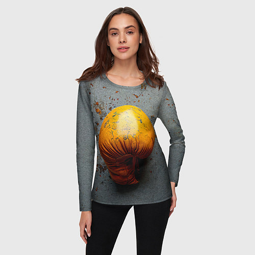 Женский лонгслив Желтая боксерская перчатка / 3D-принт – фото 3