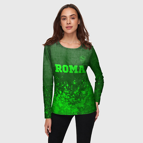 Женский лонгслив Roma - green gradient посередине / 3D-принт – фото 3