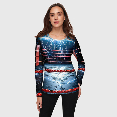 Женский лонгслив Ринг и молния / 3D-принт – фото 3