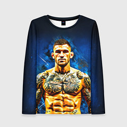 Лонгслив женский Дастин Порье на синем, цвет: 3D-принт