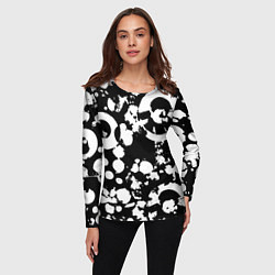 Лонгслив женский Модная чб абстракция - нейроарт, цвет: 3D-принт — фото 2