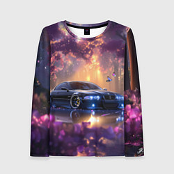 Лонгслив женский БМВ Японская природа, цвет: 3D-принт