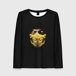 Лонгслив женский Лицо ниндзя в желтой маске, цвет: 3D-принт
