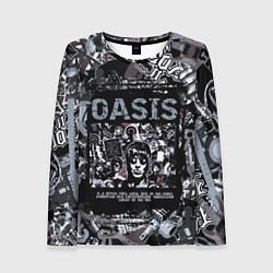 Женский лонгслив Oasis на фоне гитар
