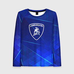 Лонгслив женский Lamborghini blue poly, цвет: 3D-принт