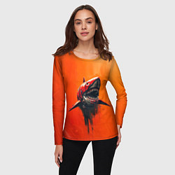 Лонгслив женский Кибернетическая акула, цвет: 3D-принт — фото 2