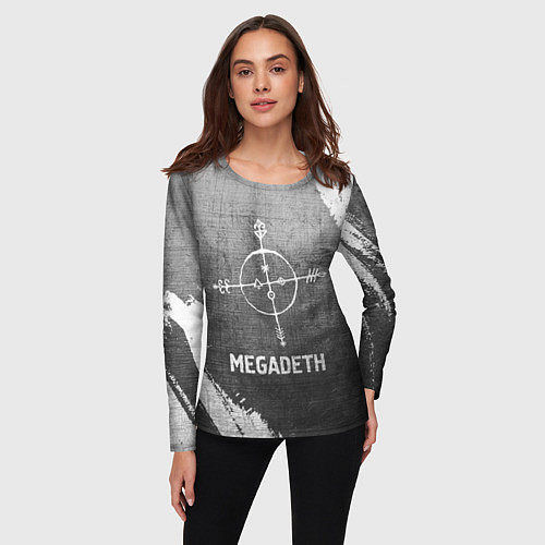 Женский лонгслив Megadeth - grey gradient / 3D-принт – фото 3