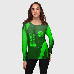 Лонгслив женский Breaking Benjamin - green gradient вертикально, цвет: 3D-принт — фото 2