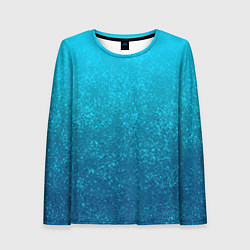 Лонгслив женский Лазурный голубой текстурный градиент, цвет: 3D-принт