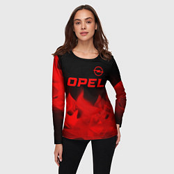 Лонгслив женский Opel - red gradient посередине, цвет: 3D-принт — фото 2
