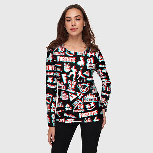Женский лонгслив Fortnite glitch game / 3D-принт – фото 3