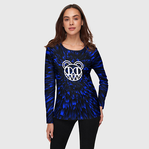 Женский лонгслив Radiohead blue energy / 3D-принт – фото 3