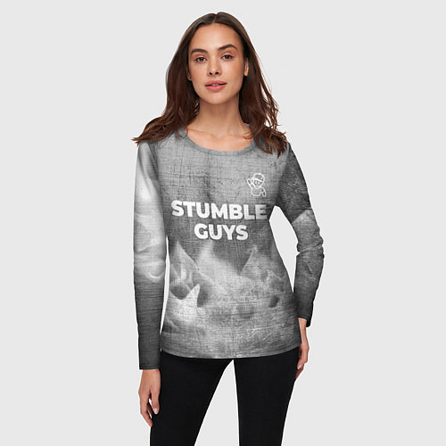 Женский лонгслив Stumble Guys - grey gradient посередине / 3D-принт – фото 3