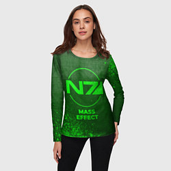Лонгслив женский Mass Effect - green gradient, цвет: 3D-принт — фото 2