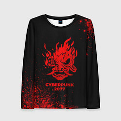 Лонгслив женский Cyberpunk 2077 - red gradient, цвет: 3D-принт