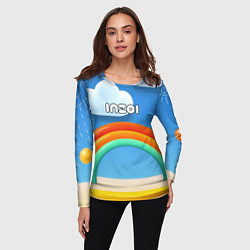 Лонгслив женский Inzoi объемная радуга и облака, цвет: 3D-принт — фото 2