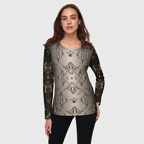 Женский лонгслив Узоры с градиентом / 3D-принт – фото 3
