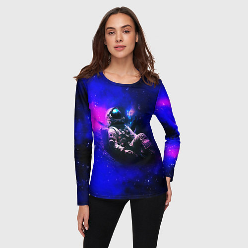 Женский лонгслив Астронавт в пучине / 3D-принт – фото 3
