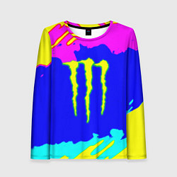 Лонгслив женский Monster energy краски цветные, цвет: 3D-принт