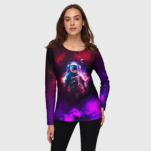 Женский лонгслив Космонавт пламенный / 3D-принт – фото 3