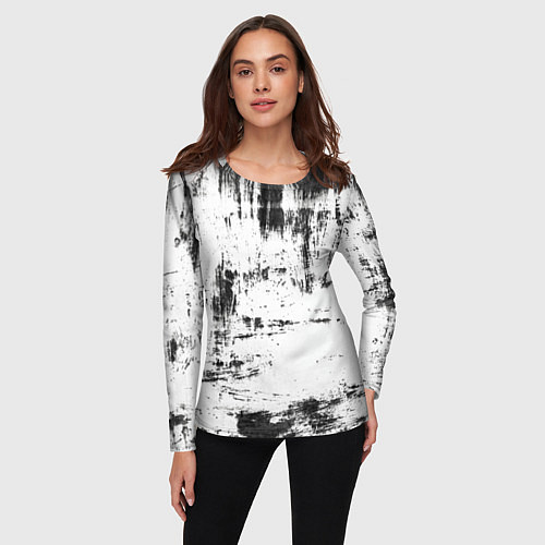 Женский лонгслив Color black and white / 3D-принт – фото 3