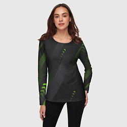Лонгслив женский Color black green, цвет: 3D-принт — фото 2