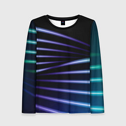 Лонгслив женский Color black blue, цвет: 3D-принт