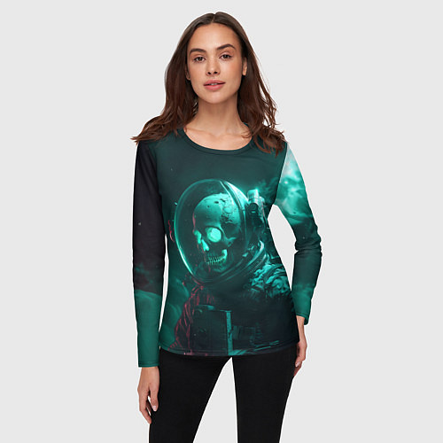 Женский лонгслив Скелет в космосе / 3D-принт – фото 3