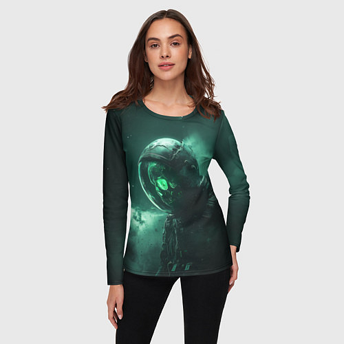 Женский лонгслив Космический скелет / 3D-принт – фото 3