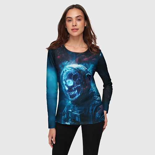 Женский лонгслив Скелет американского космонавта / 3D-принт – фото 3
