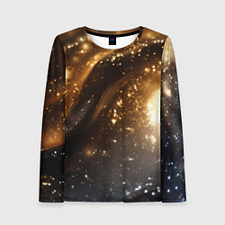 Лонгслив женский Блестящая текстура кофейного цвета, цвет: 3D-принт