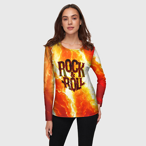 Женский лонгслив Рок н ролл / 3D-принт – фото 3