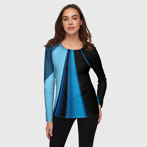 Женский лонгслив Black blue / 3D-принт – фото 3