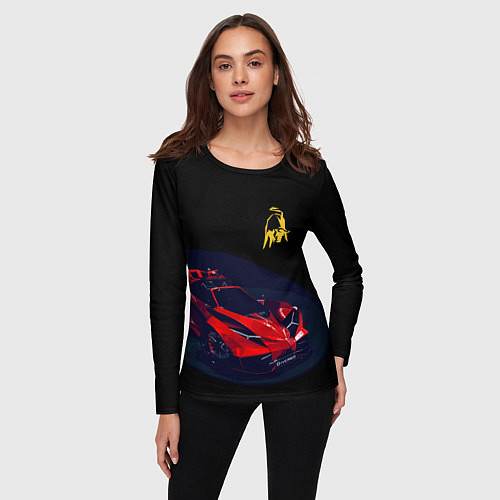 Женский лонгслив Lamborghini Diverso - motorsport / 3D-принт – фото 3