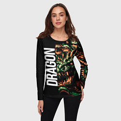 Лонгслив женский Татуировка дракона ирезуми, цвет: 3D-принт — фото 2