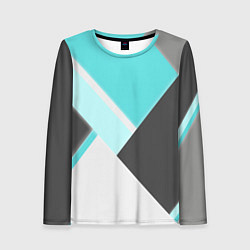 Лонгслив женский Color black blue, цвет: 3D-принт